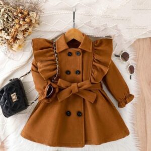 بالطو "الأميرة الصغيرة" الجوخ – أناقة شتوية بلمسة كشكشة ملكية